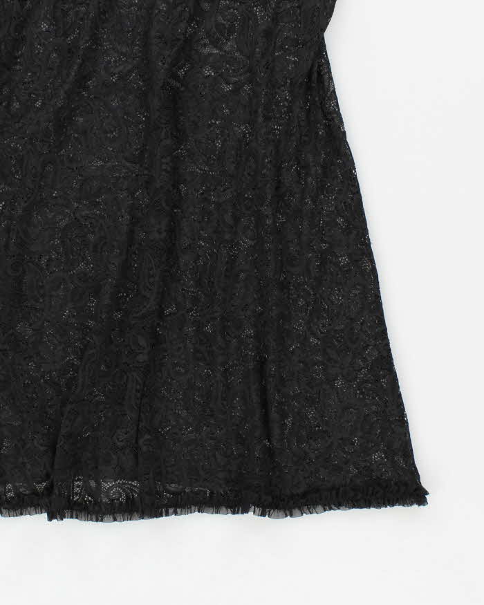 Vintage 90s Black Lace Dress - M