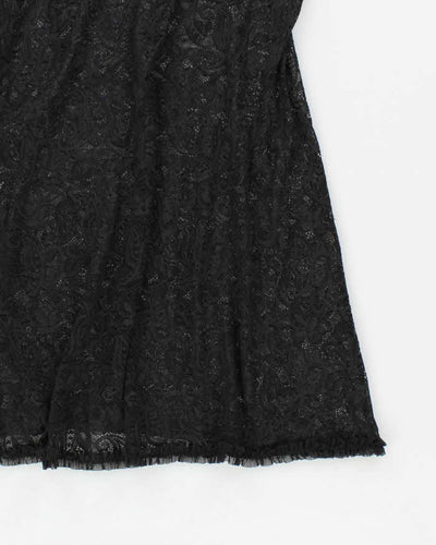 Vintage 90s Black Lace Dress - M