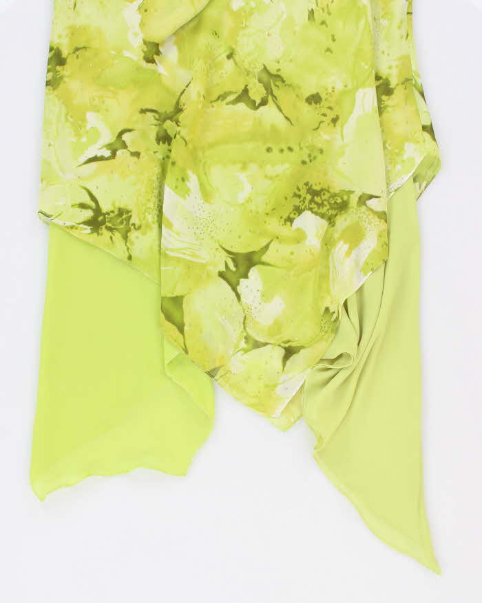 Y2k 00s Cowl Neck Bell Sleeve Green Dress - L