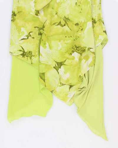 Y2k 00s Cowl Neck Bell Sleeve Green Dress - L