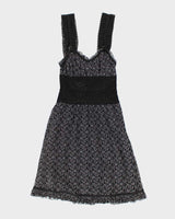 Betsy Johnson Black Floral Dress - S