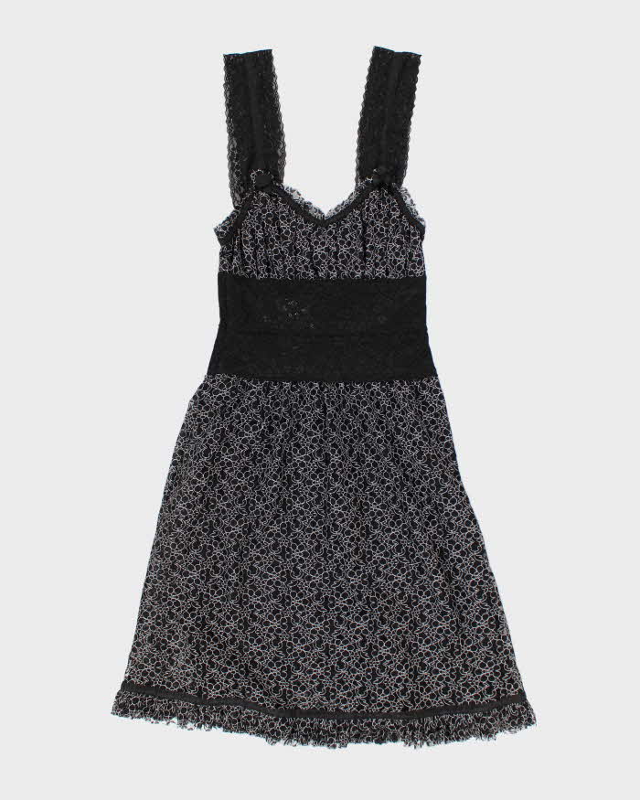 Betsy Johnson Black Floral Dress - S