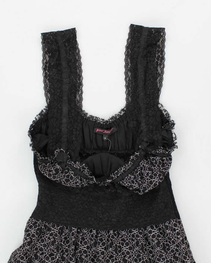 Betsy Johnson Black Floral Dress - S