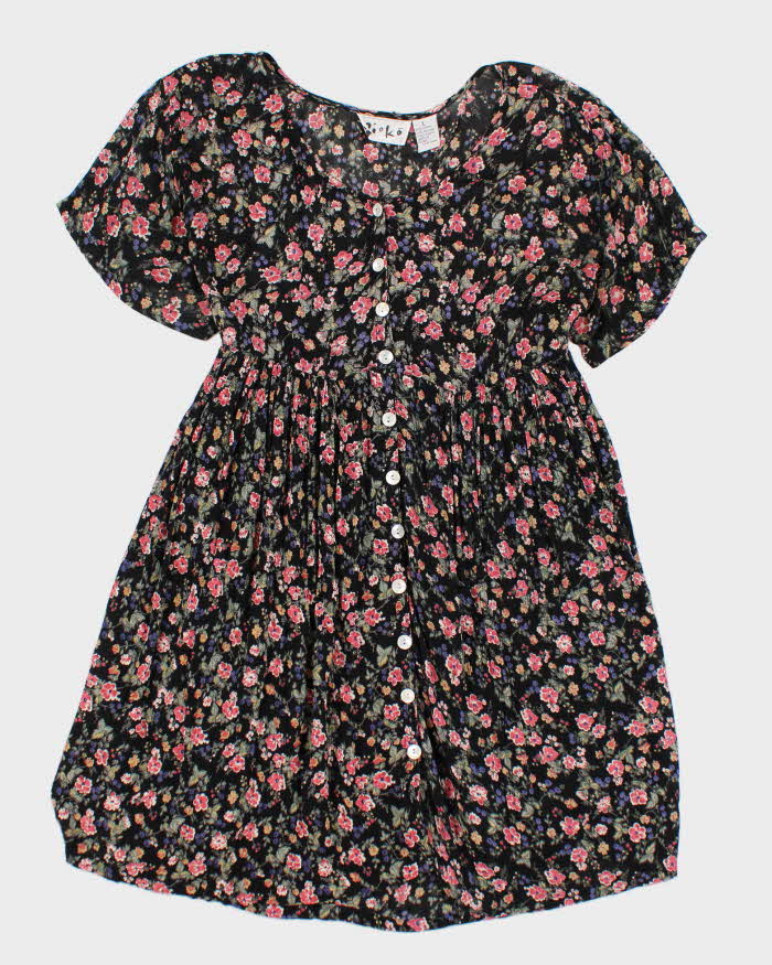 Vintage 90s Pioko Floral Baby Doll Dress - L
