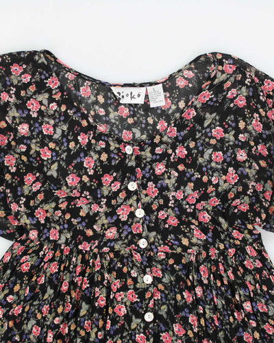 Vintage 90s Pioko Floral Baby Doll Dress - L