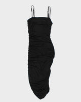 Womens Guess Y2K Black Ruched Strappy Slinky Party Dress - S