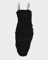 Womens Guess Y2K Black Ruched Strappy Slinky Party Dress - S