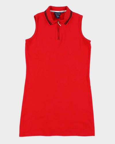 Vintage Nautica Red Zip Polo Dress - S