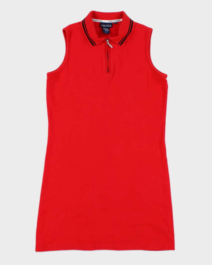 Vintage Nautica Red Zip Polo Dress - S