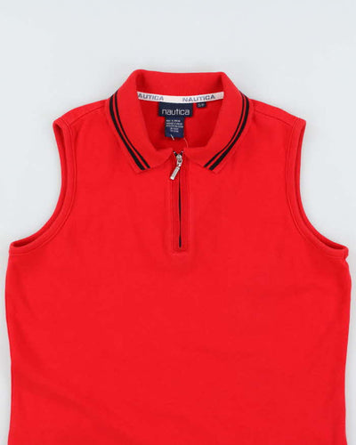 Vintage Nautica Red Zip Polo Dress - S