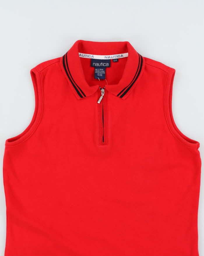 Vintage Nautica Red Zip Polo Dress - S