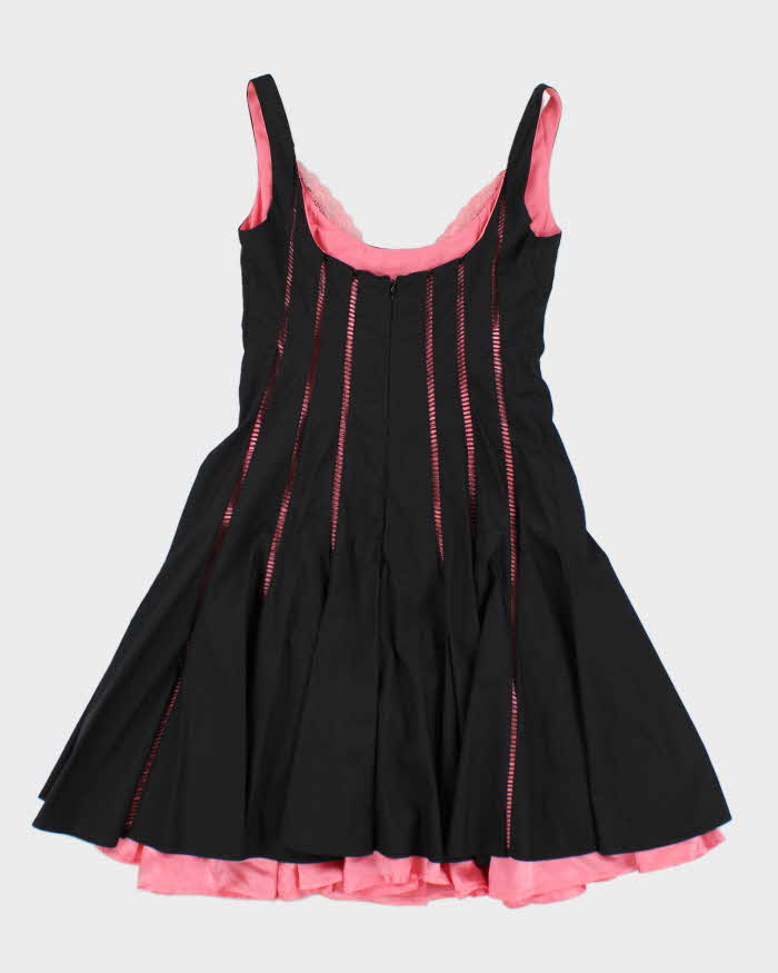 Vintage Y2k 00s Bebe Black &amp; Pink Dress - XXS
