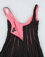 Vintage Y2k 00s Bebe Black &amp; Pink Dress - XXS