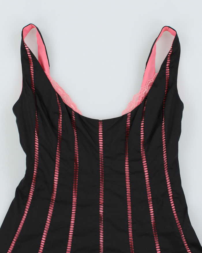 Vintage Y2k 00s Bebe Black &amp; Pink Dress - XXS