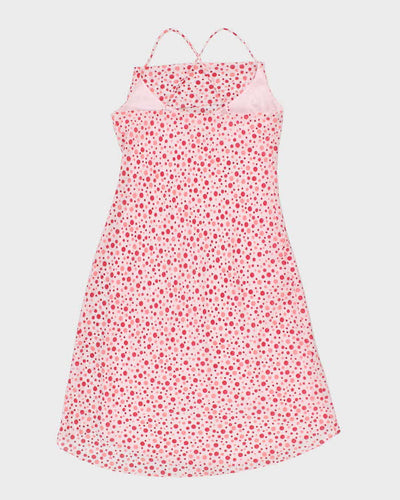 Vintage Y2k 00s Polka Dot Pink Cowl Neck Dress -  M
