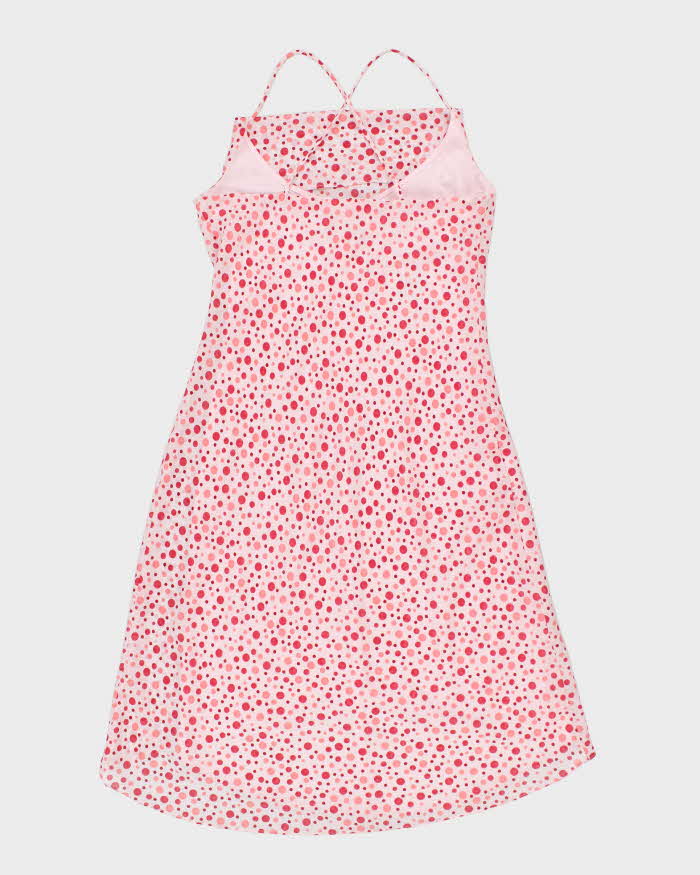 Vintage Y2k 00s Polka Dot Pink Cowl Neck Dress -  M