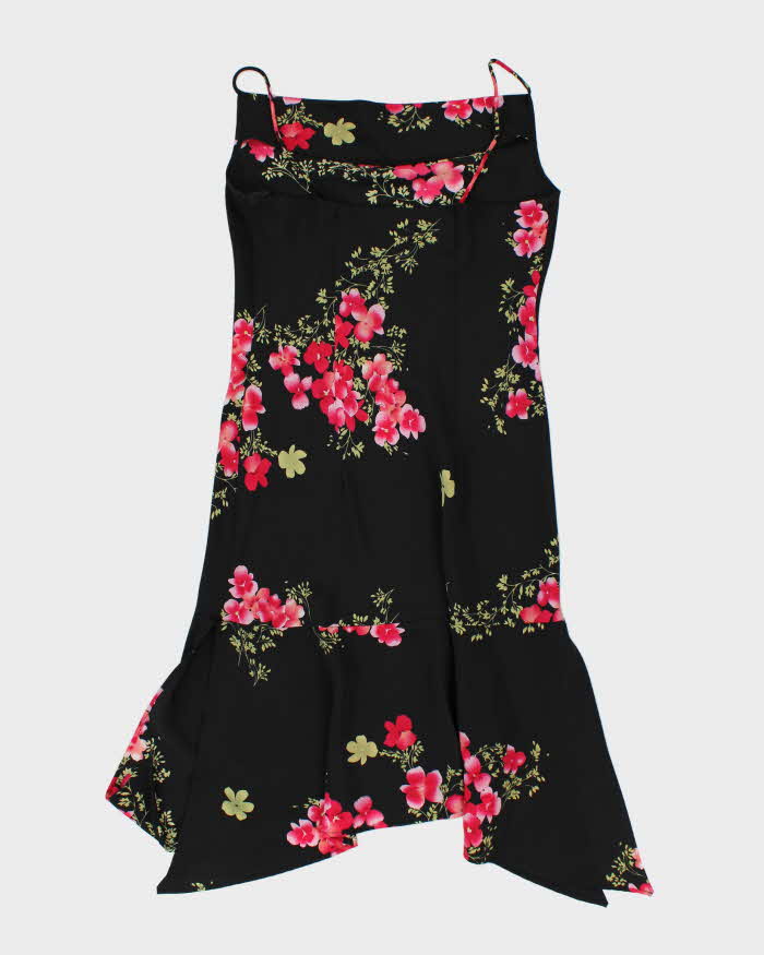 Vintage 90s Fairweather Floral Cowl Neck Dress - S
