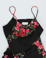 Vintage 90s Fairweather Floral Cowl Neck Dress - S
