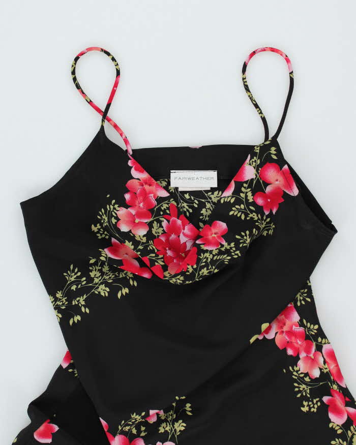 Vintage 90s Fairweather Floral Cowl Neck Dress - S