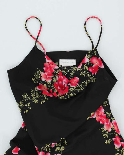 Vintage 90s Fairweather Floral Cowl Neck Dress - S