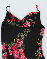 Vintage 90s Fairweather Floral Cowl Neck Dress - S