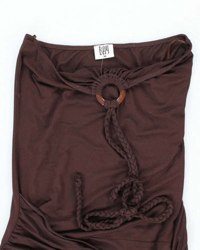Y2k 00s Bay Brown Halter Dress - S