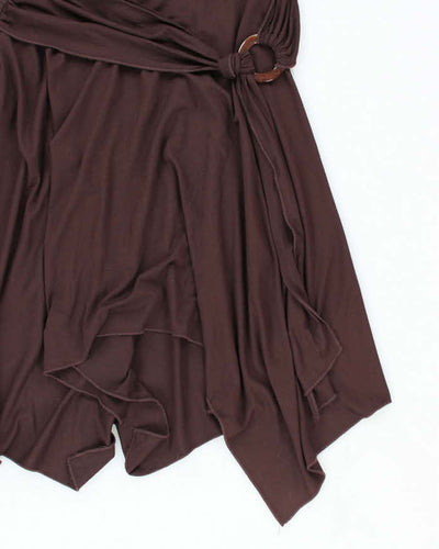 Y2k 00s Bay Brown Halter Dress - S