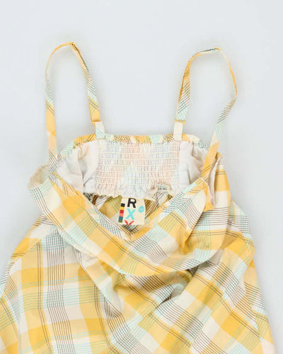 Y2k 00s Roxy Yellow Check Dress - M