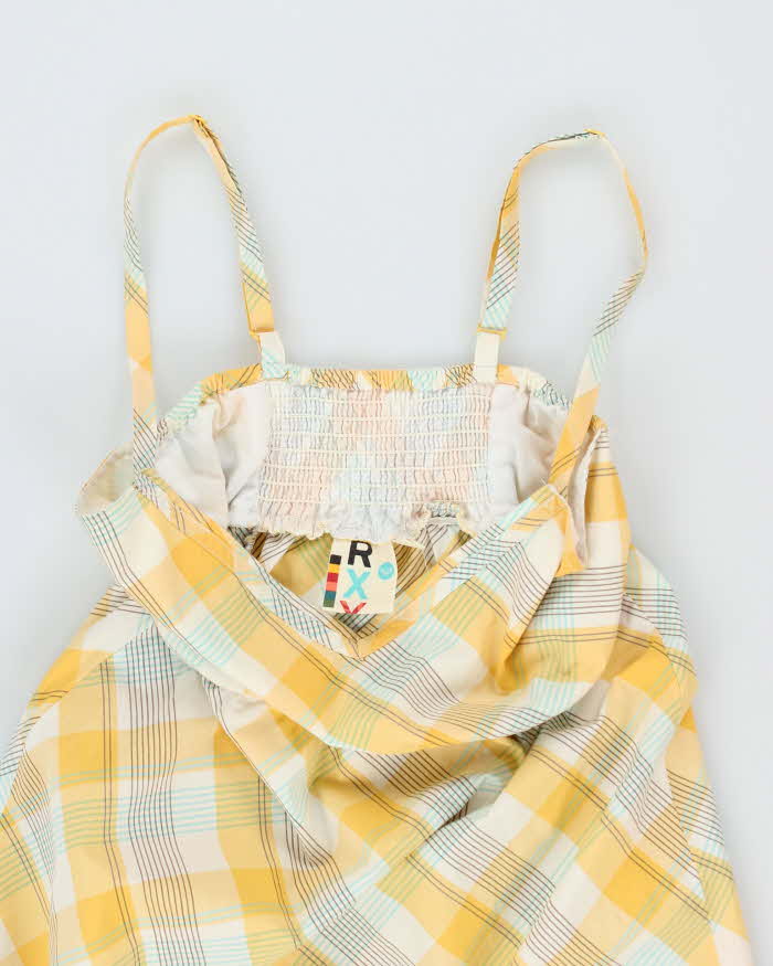 Y2k 00s Roxy Yellow Check Dress - M