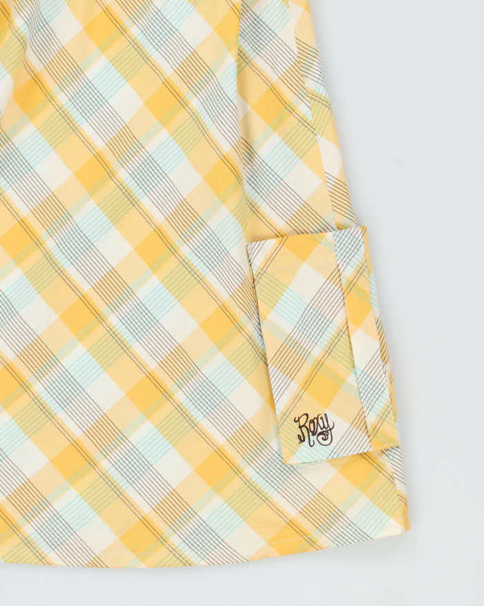 Y2k 00s Roxy Yellow Check Dress - M