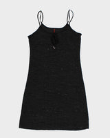 Y2k 00s Simon Chang Black Sparkly Dress - M