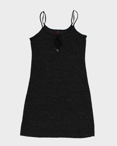 Y2k 00s Simon Chang Black Sparkly Dress - M