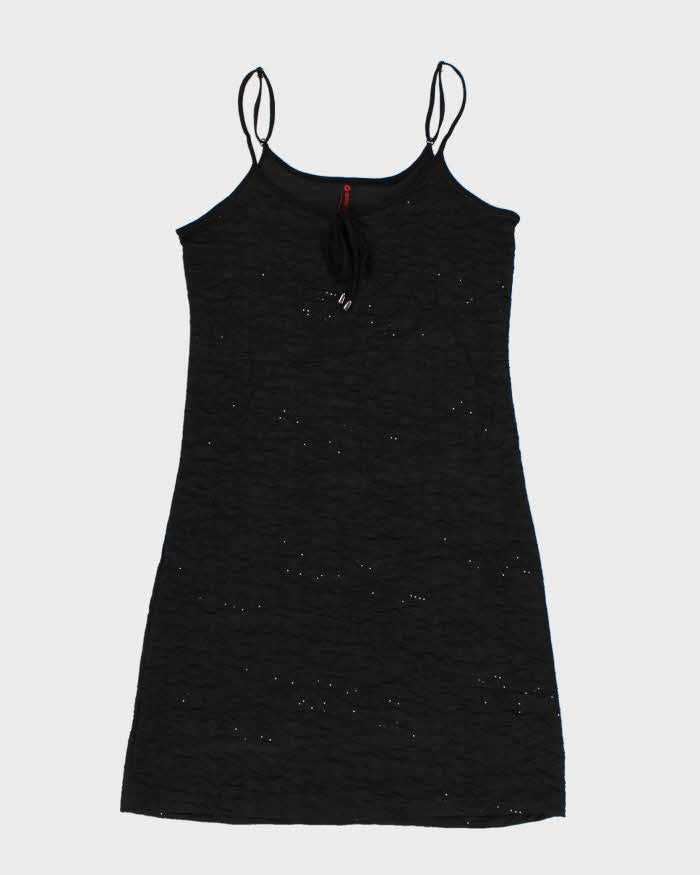 Y2k 00s Simon Chang Black Sparkly Dress - M