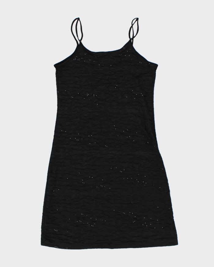 Y2k 00s Simon Chang Black Sparkly Dress - M