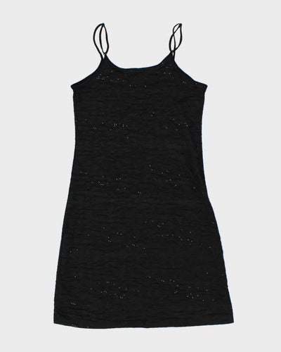 Y2k 00s Simon Chang Black Sparkly Dress - M