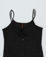 Y2k 00s Simon Chang Black Sparkly Dress - M