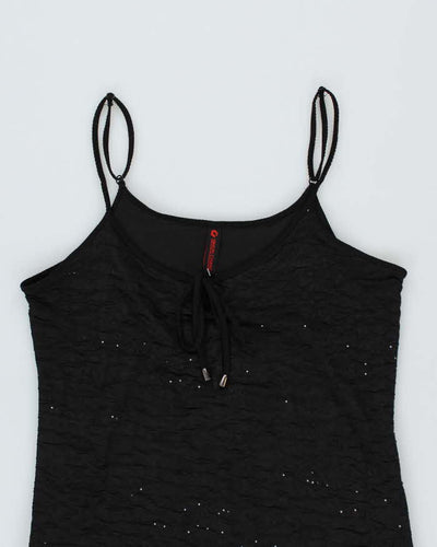 Y2k 00s Simon Chang Black Sparkly Dress - M