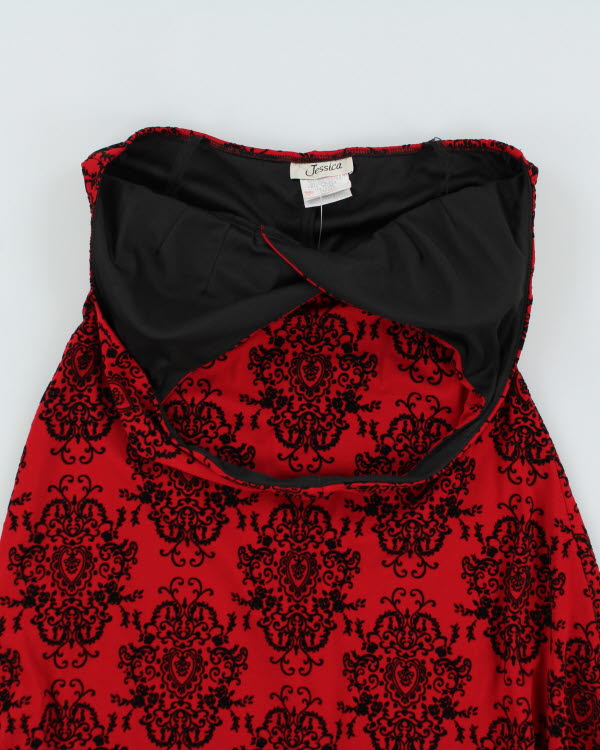 Vintage Y2k 00s Jessica Red Halter Dress - M