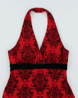 Vintage Y2k 00s Jessica Red Halter Dress - M
