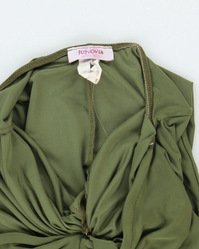 Vintage Y2k 00s Green Halter Neck Dress - M