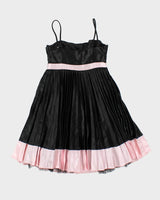 Vintage Y2k 00 Jessica McClintock Satin Pleated Dress - S