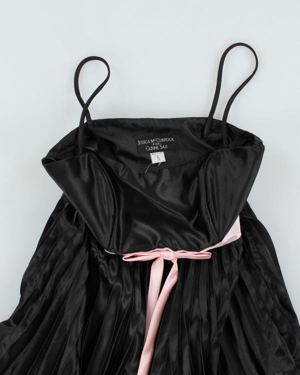 Vintage Y2k 00 Jessica McClintock Satin Pleated Dress - S