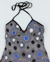 Vintage Y2k 00s Mystic Swirl Halter Dress - S