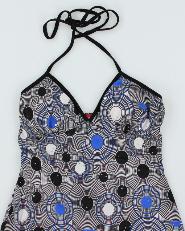 Vintage Y2k 00s Mystic Swirl Halter Dress - S