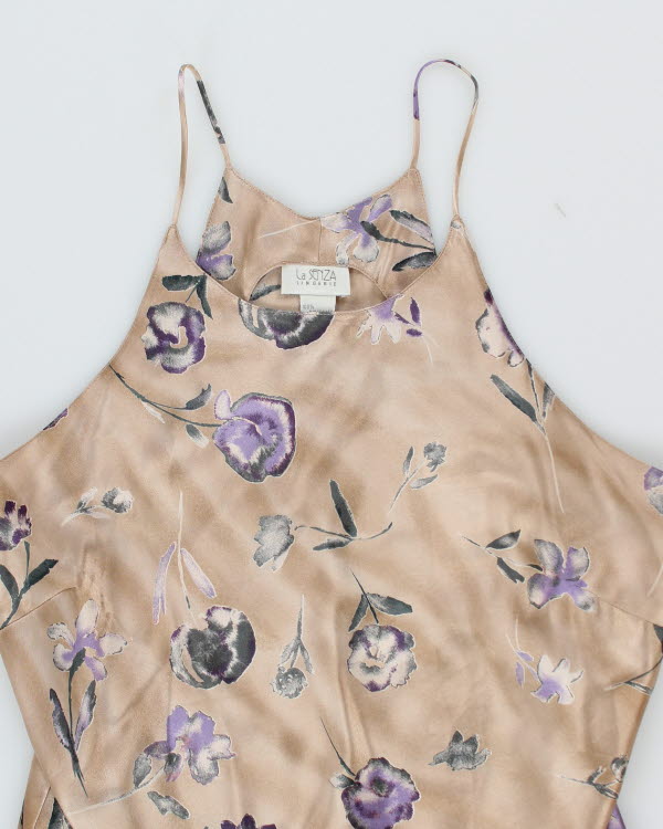 Vintage 90s La Senza Satin Floral Dress - M