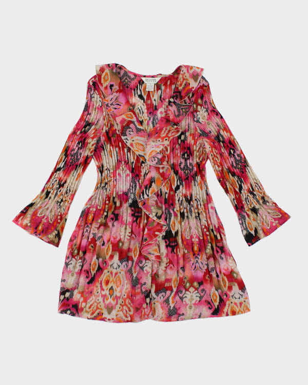 Y2k 00s Alison Taylor Ruffle Pattern Dress - XL