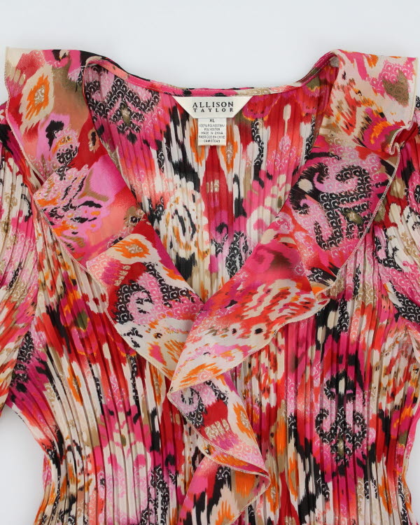 Y2k 00s Alison Taylor Ruffle Pattern Dress - XL