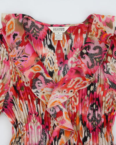 Y2k 00s Alison Taylor Ruffle Pattern Dress - XL