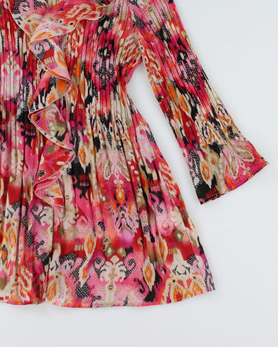 Y2k 00s Alison Taylor Ruffle Pattern Dress - XL