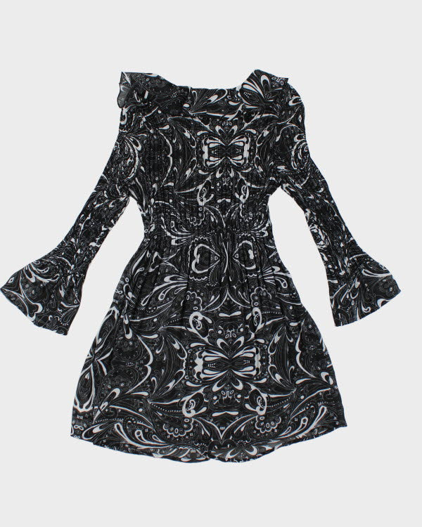 Y2k 00s Sunny Leigh Sheer Ruffle Pattern Dress - S